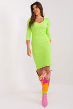 Relevance Ribbed Cotton Day Dress green one-size-fits-all