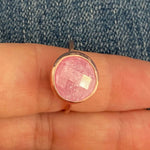 Rings with Round Natural Stones Pink