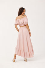 Roco Fashion Asymmetrical Blouse and Skirt Co-Ord Set with Frills