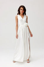 Roco Fashion Paloma Satin Maxi Cocktail Dress with Back Cutout