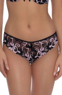 Roza Florence Black & Pink Embroidered Brief