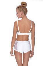 Roza Ginewra Shorts Style Lace Briefs White