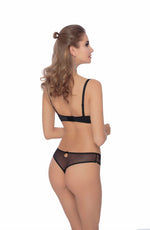 Roza Kalisi Push Up Floral Embroidered Bra Black