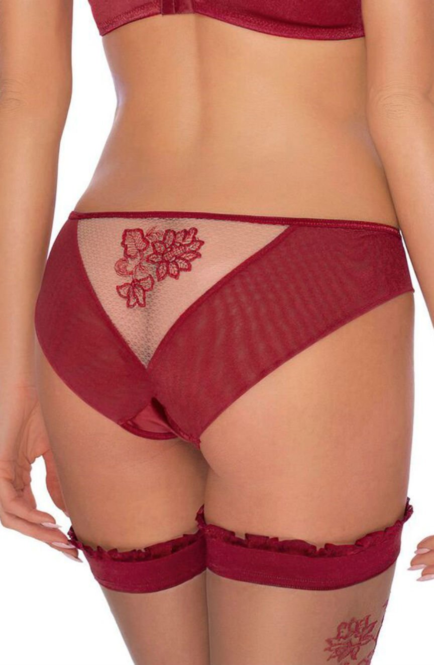 Roza Mehendi Briefs Claret Red