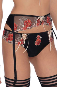 Roza Natali Black Floral Embroidered Briefs