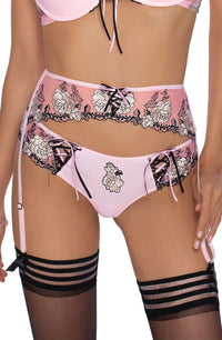 Roza Natali Pink Embroidered Thong