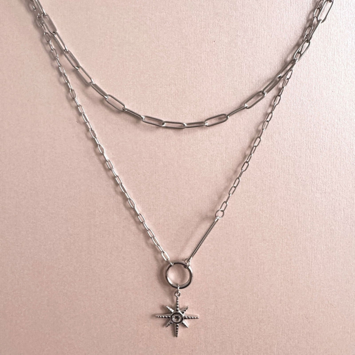 Sahara Luxe Double Layer Necklace - Silver