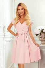 Numoco Scarlett Flared Cocktail Dress Pink