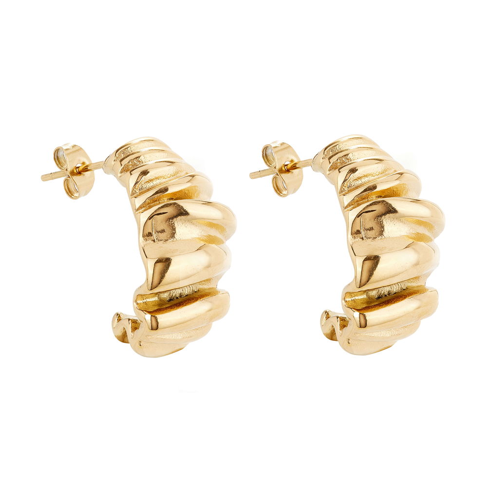Ballinger Scrunched 18k Gold Earrings