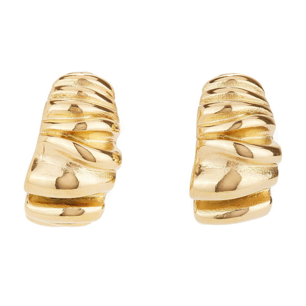 Ballinger Scrunched 18k Gold Earrings