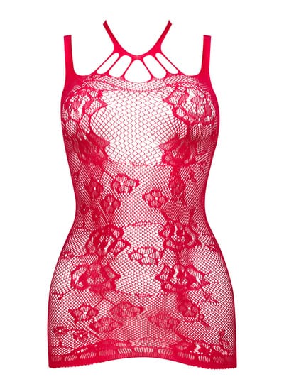 Beauty Night Anya Red Lace Fishnet Erotic One Size Dress