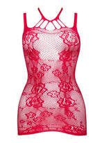 Beauty Night Anya Red Lace Fishnet Erotic One Size Dress