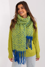 AT Geometric Shawl Scarf blue one-size-fits-all