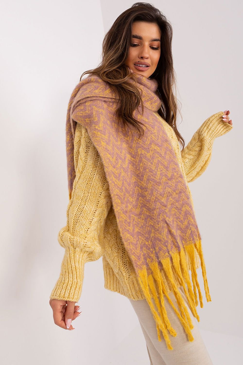 AT Geometric Shawl Scarf pink 2 one-size-fits-all