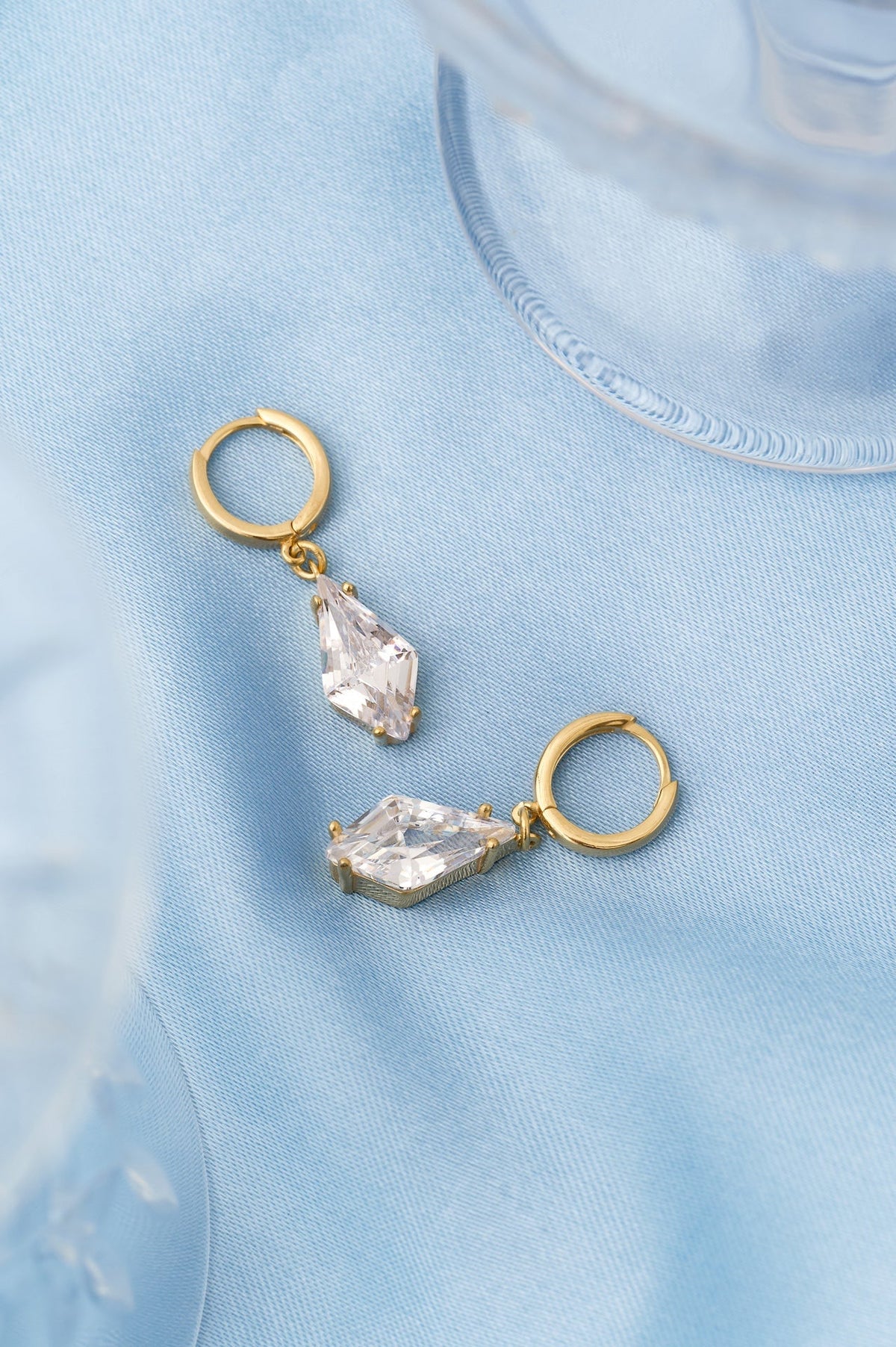Ballinger Shine Bright Rhombus Drop Earrings Gold