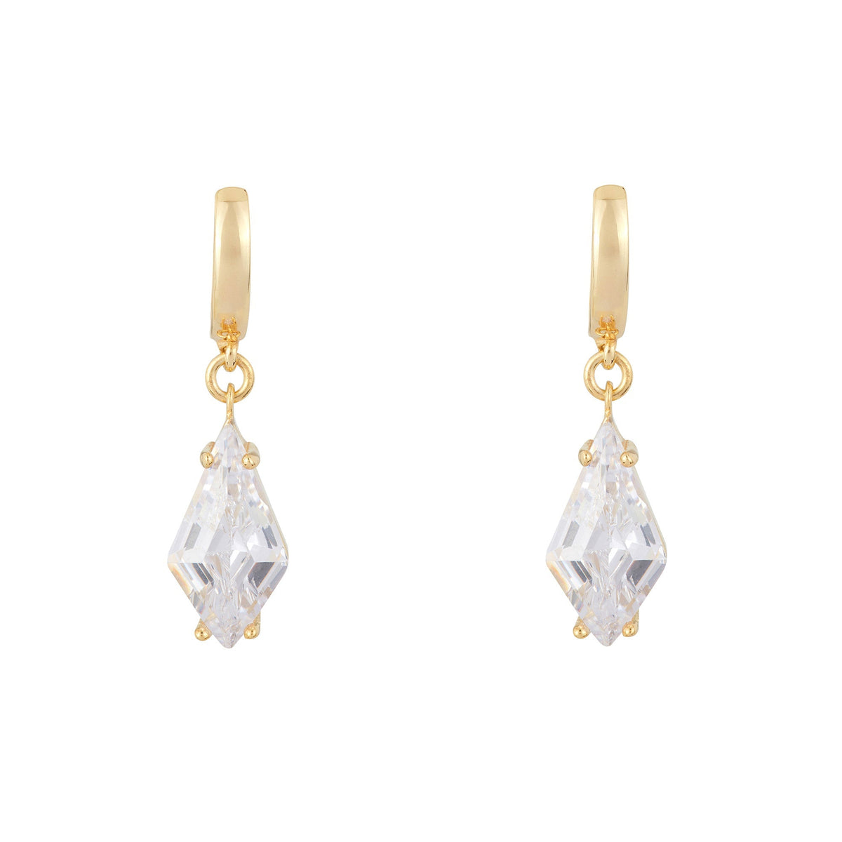 Ballinger Shine Bright Rhombus Drop Earrings Gold