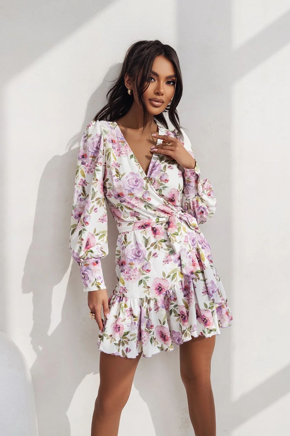 Sienna Floral Chic Short Dress with Stretch Comfort | LaBalancia multicolor
