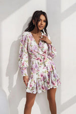 Sienna Floral Chic Short Dress with Stretch Comfort | LaBalancia multicolor