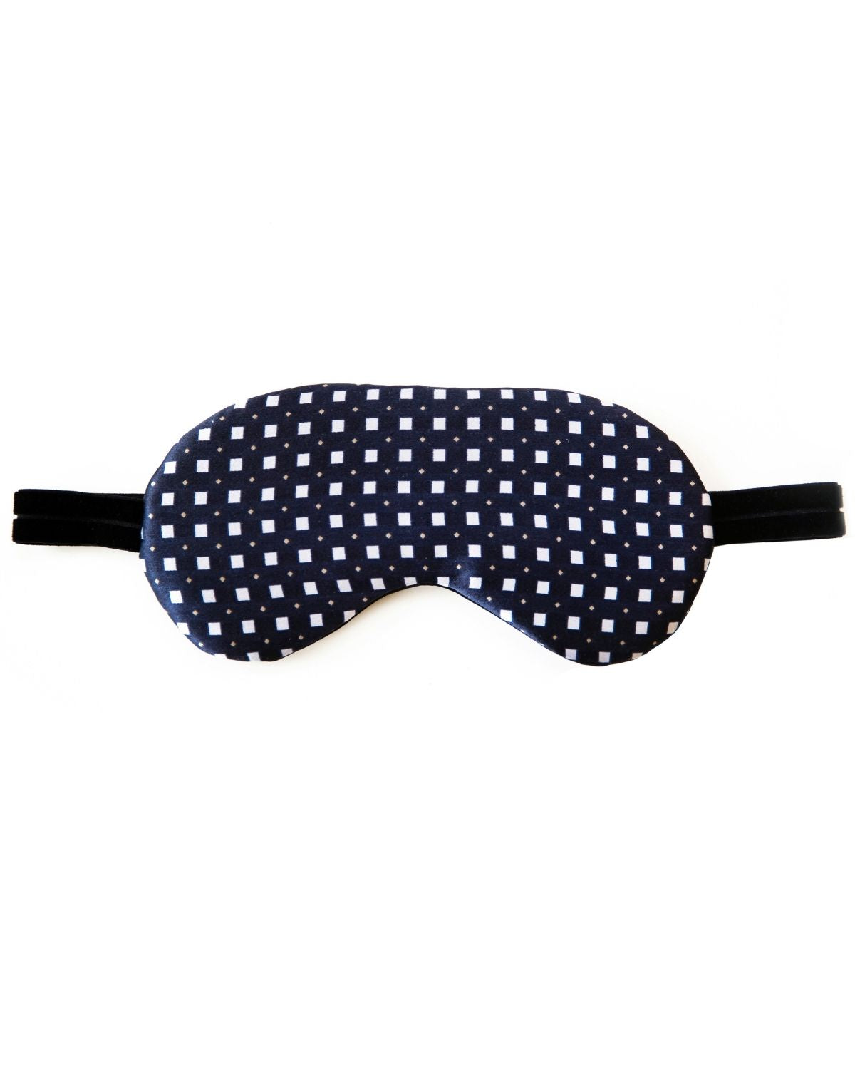 VUJVUJ 100% Mulberry Italian Silk Inky Blue Dotted Sleep Mask