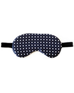 VUJVUJ 100% Mulberry Italian Silk Inky Blue Dotted Sleep Mask