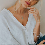 Dainty London Silver Blue Topaz Necklace - Aurelia