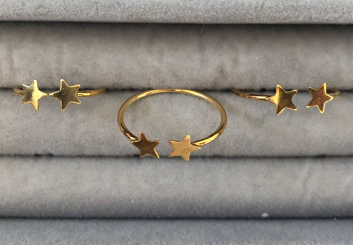 Silver Rings without Stones Adjustable yellow gold