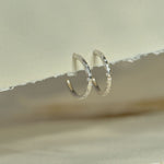 Dainty London Silver White Topaz Gemstones- Seren Hoops
