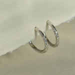Dainty London Silver White Topaz Gemstones- Seren Hoops