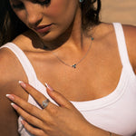 Dainty London Silver Topaz Necklace - Galene