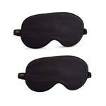 Satin Sleep Mask Twin Pack Sets - Various Designs Black