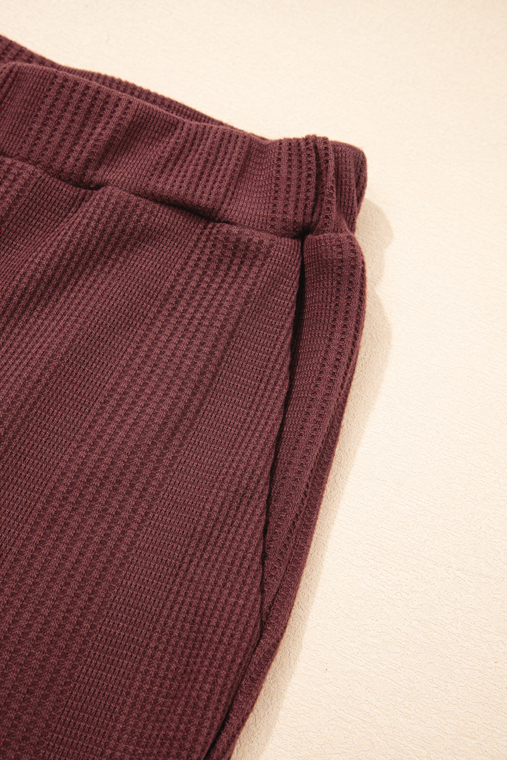 Solid Color Ribbed Ruffle Tank Top & Trousers Co-ord Set