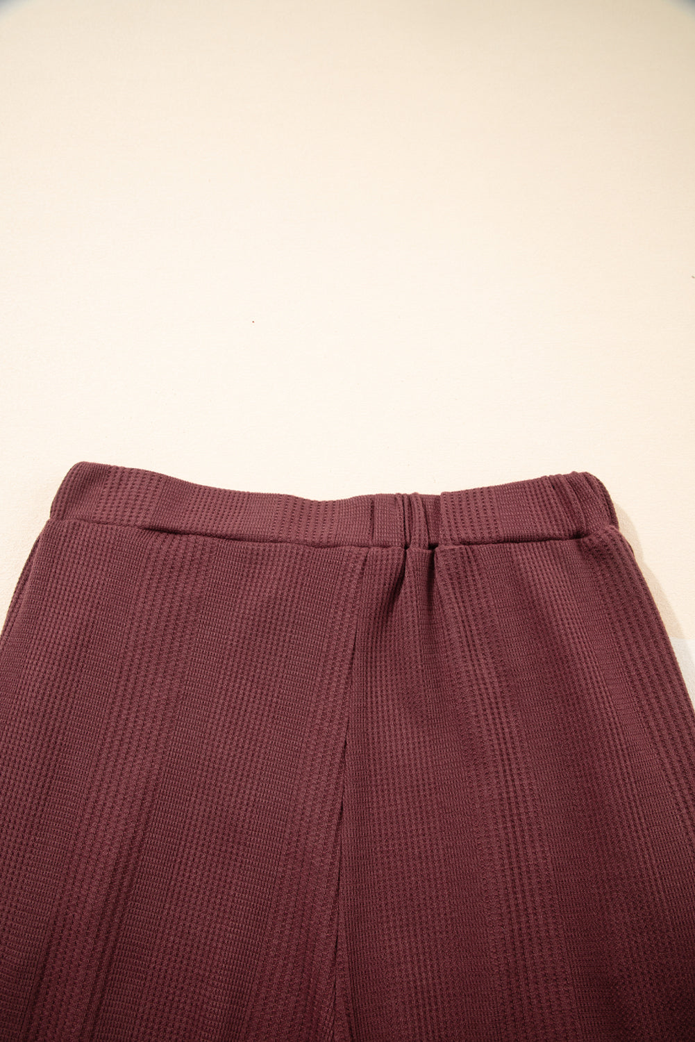 Solid Color Ribbed Ruffle Tank Top & Trousers Co-ord Set