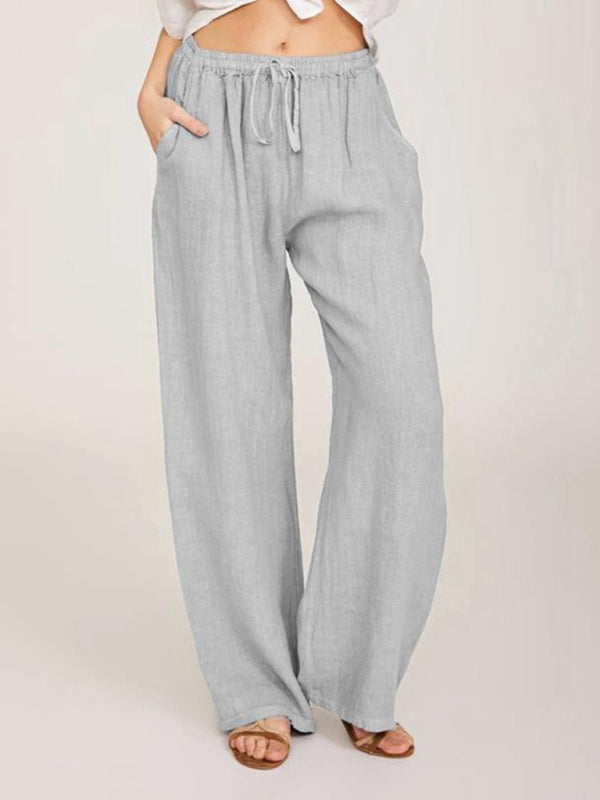 Solid Loose Loungewear Trousers with Pockets