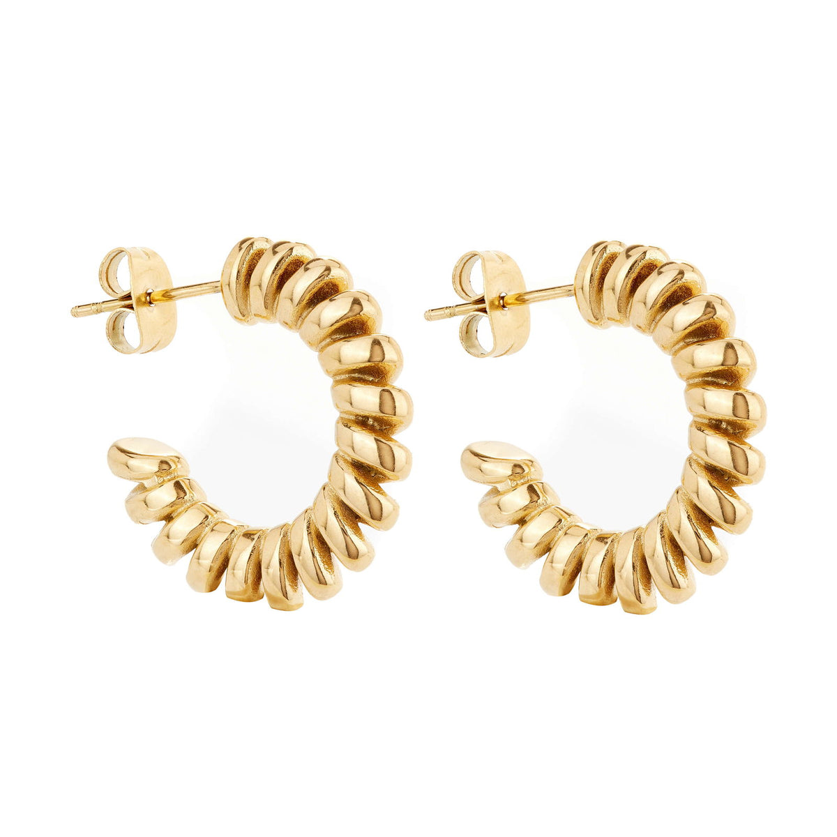 Ballinger Spiral 18k Gold Plated Hoop Earrings