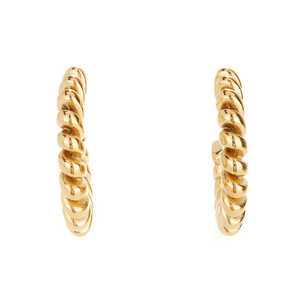Ballinger Spiral 18k Gold Plated Hoop Earrings