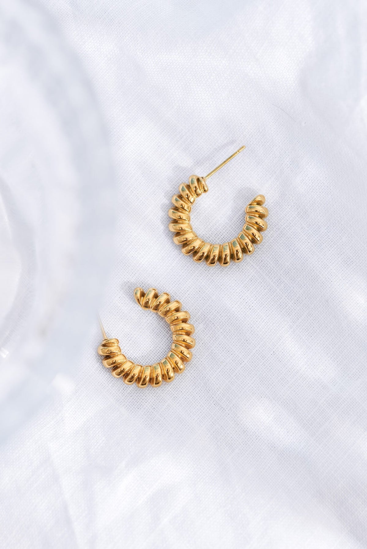 Ballinger Spiral 18k Gold Plated Hoop Earrings