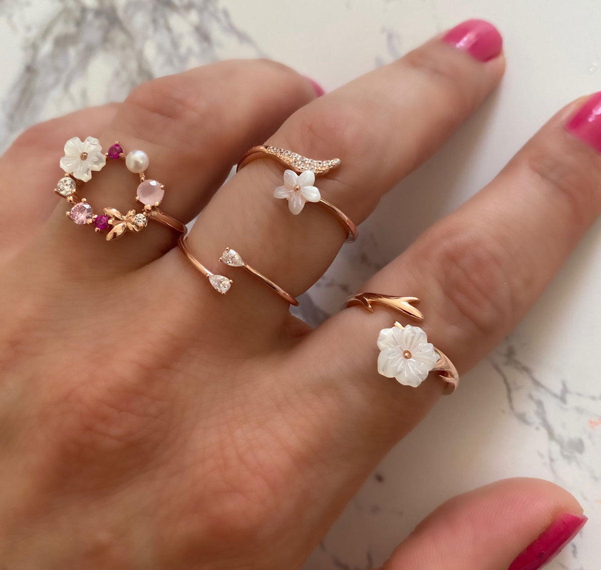 Spring Flowers - Rings with Single Flower