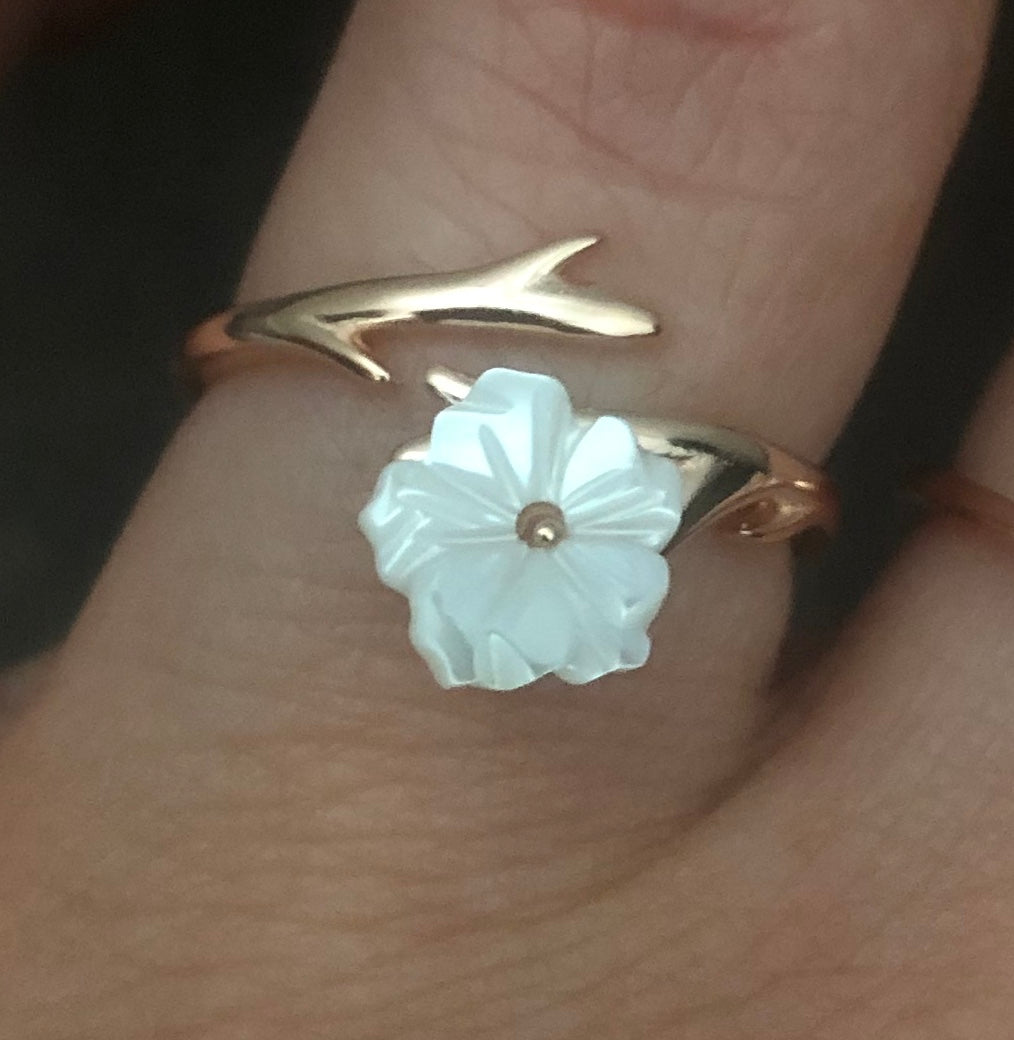 Spring Flowers - Rings with Single Flower No2 Size Adjustable