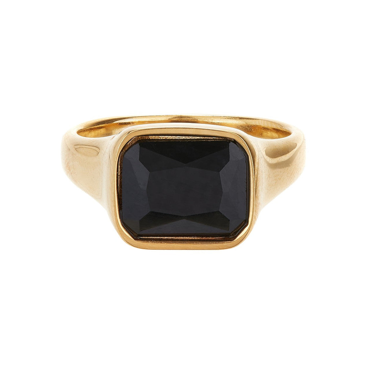 Ballinger Square Gold Cocktail Ring Black