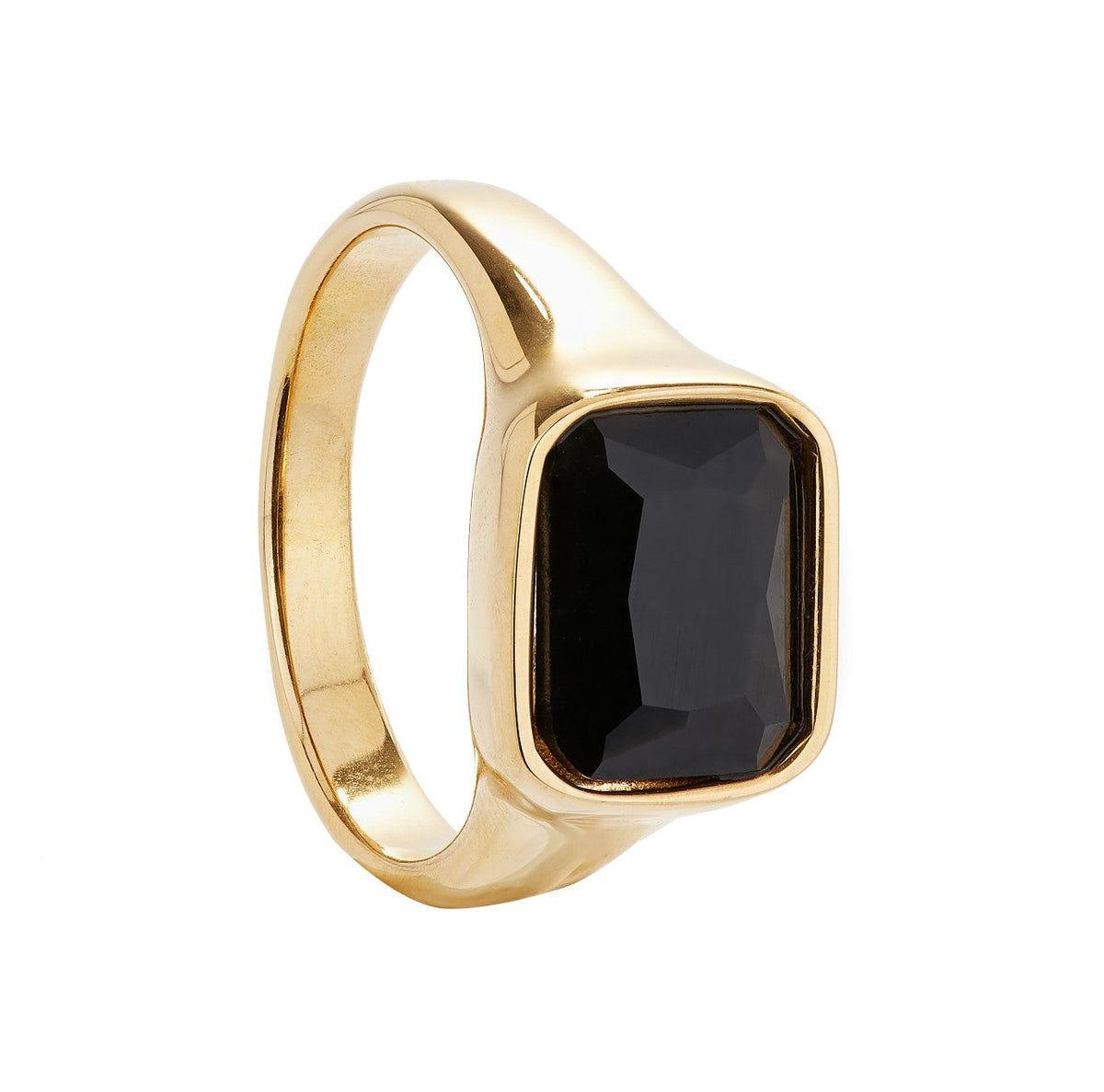 Ballinger Square Gold Cocktail Ring Black