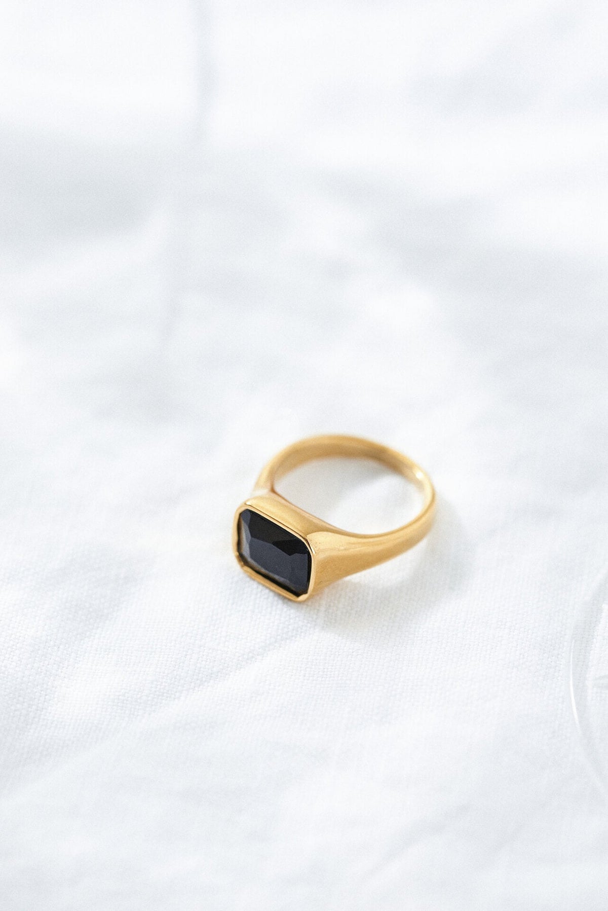 Ballinger Square Gold Cocktail Ring Black