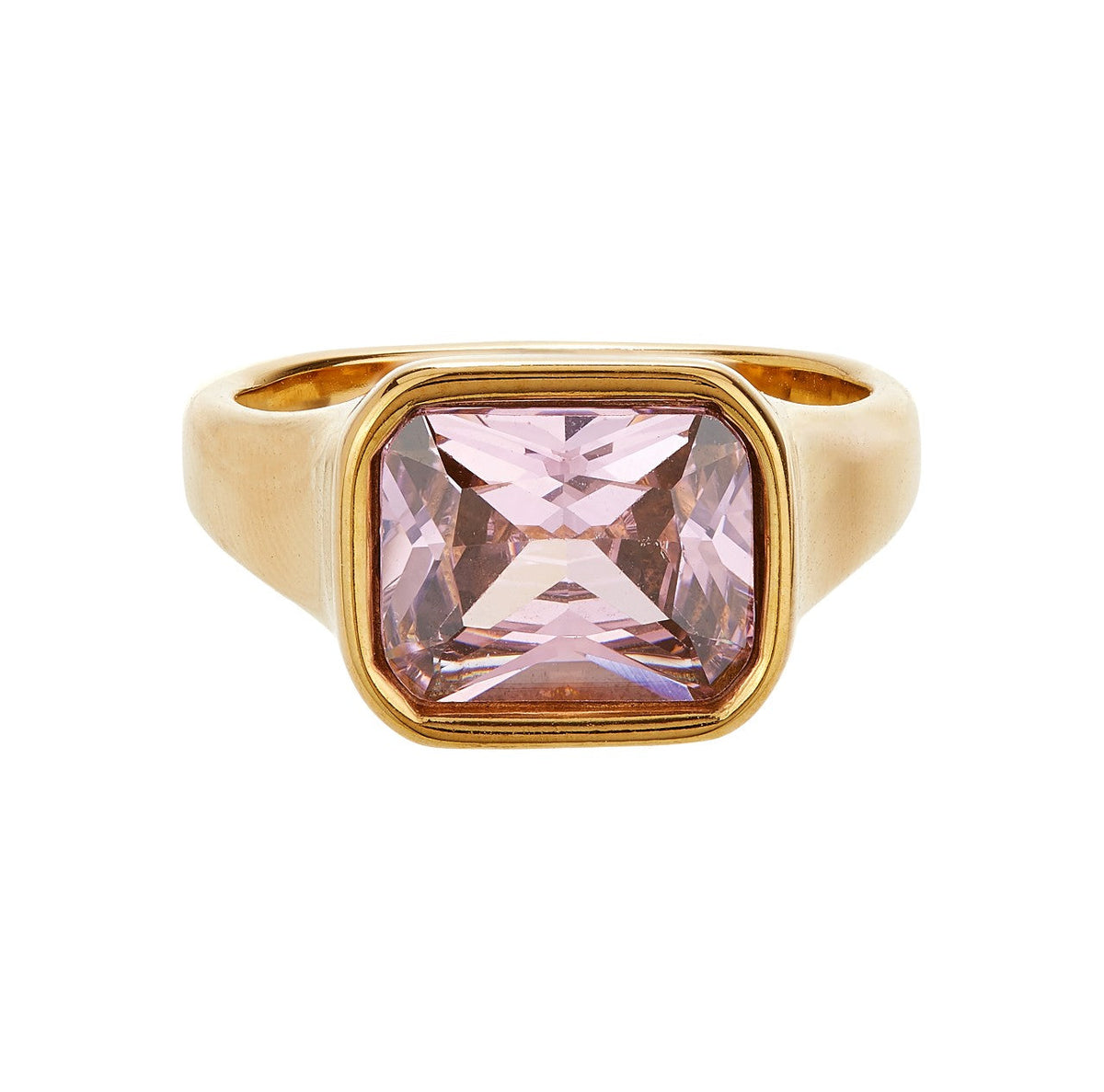 Ballinger Square 18k Gold Cocktail Ring Pink