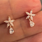 Stud Earrings with Spring Flowers
