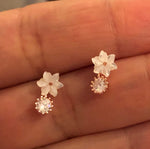 Stud Earrings with Spring Flowers