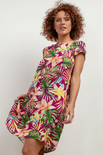 Tessita Patterned Viscose Knee-Length Day Dress multicolor