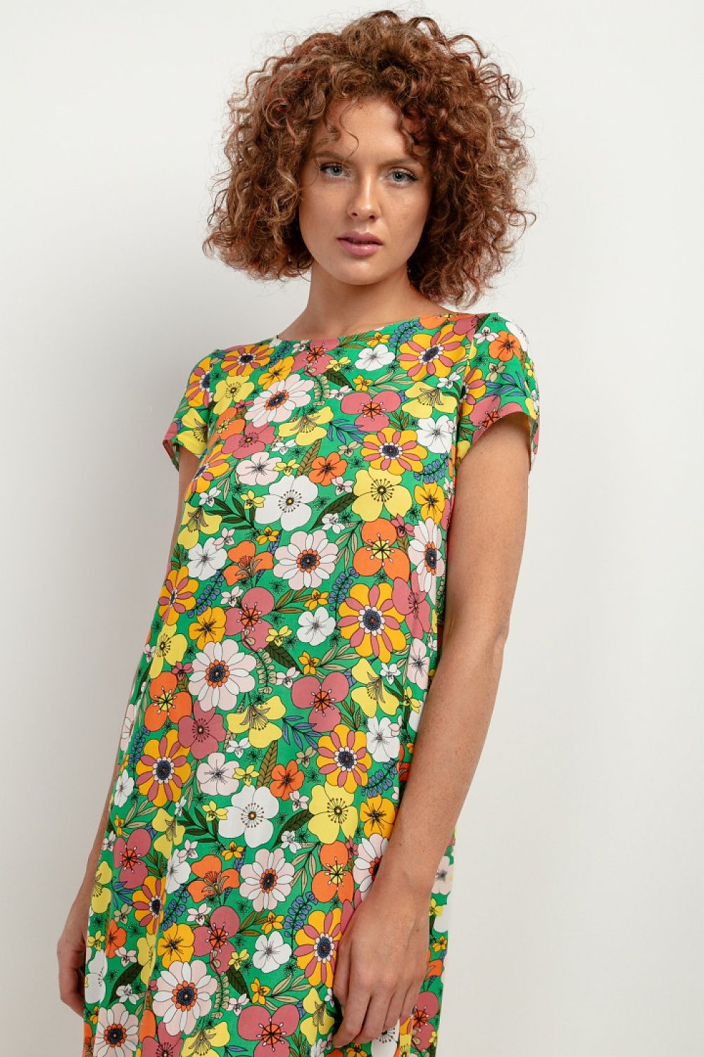 Tessita Patterned Viscose Knee-Length Day Dress multicolor 2