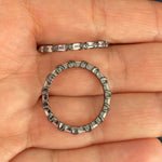 Thin Pave-set Ring with Small Square Clear Zircon Stones