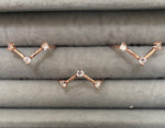 Thin Rings with Clear Zircon Stones - Sparkle Collection O Rose gold plated silver No3