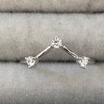 Thin Rings with Clear Zircon Stones - Sparkle Collection Q Silver No3