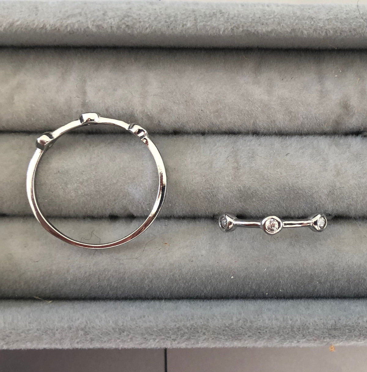 Thin Rings with Clear Zircon Stones - Sparkle Collection